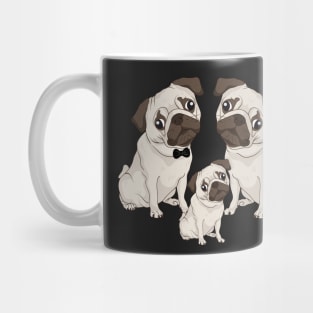 Three Little Puglets (Piglets) Family Of Pugs Mug